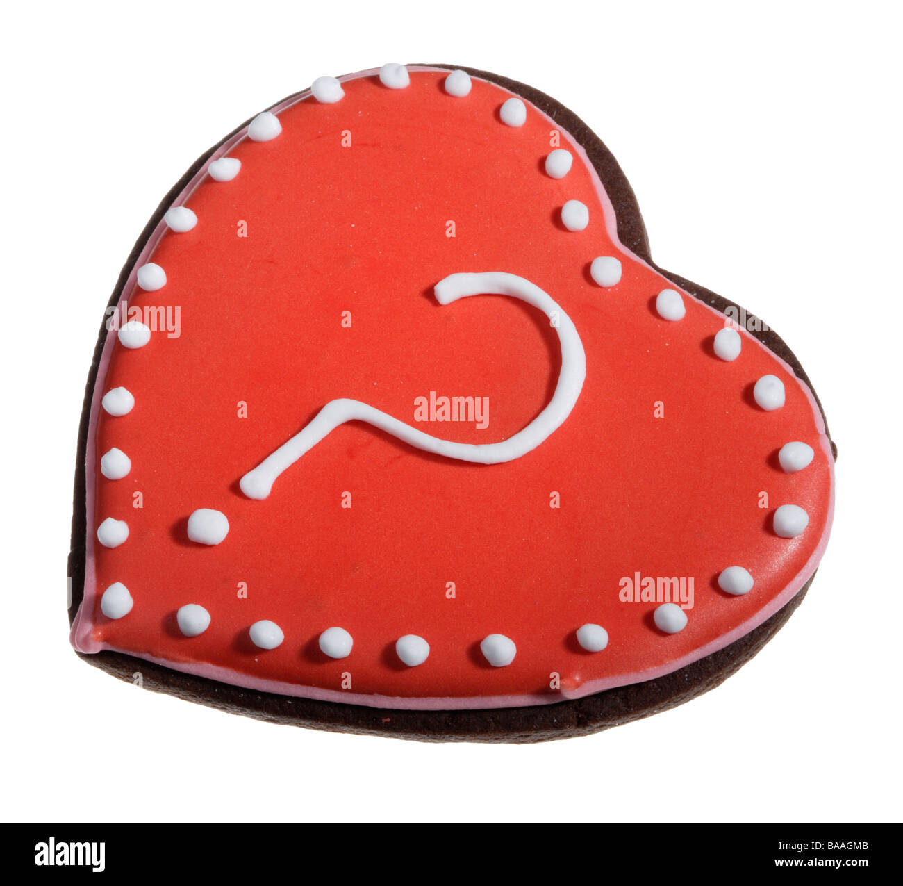 Valentine cookie biscuit en forme de coeur ou Banque D'Images