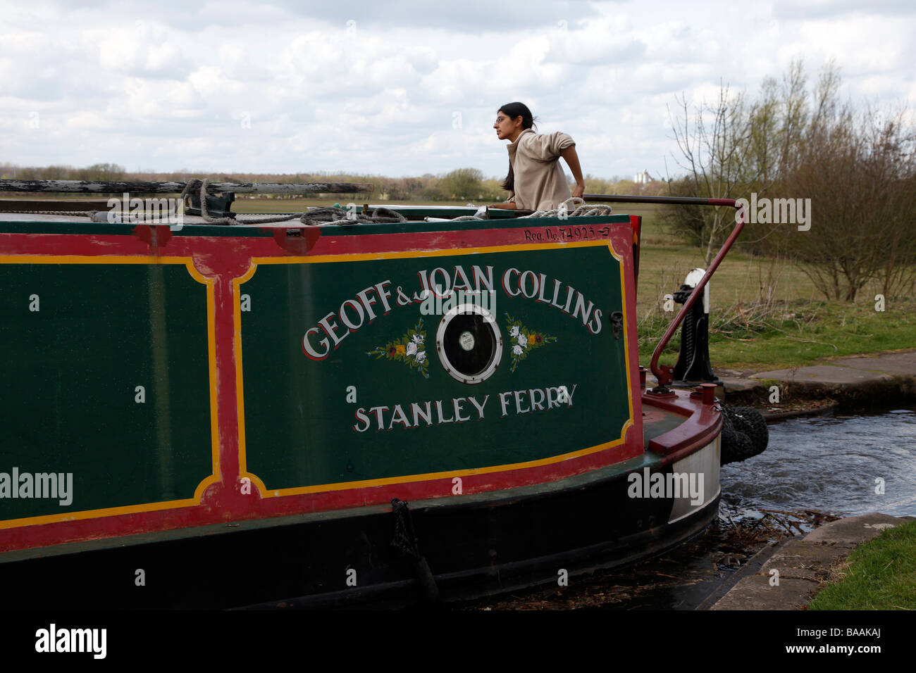 FERRY STANLEY GREEN BARGE BODYMORE HEATH WEST MIDLANDS ANGLETERRE BIRMINGHAM À FAZELEY CANAL 05 Avril 2009 Banque D'Images