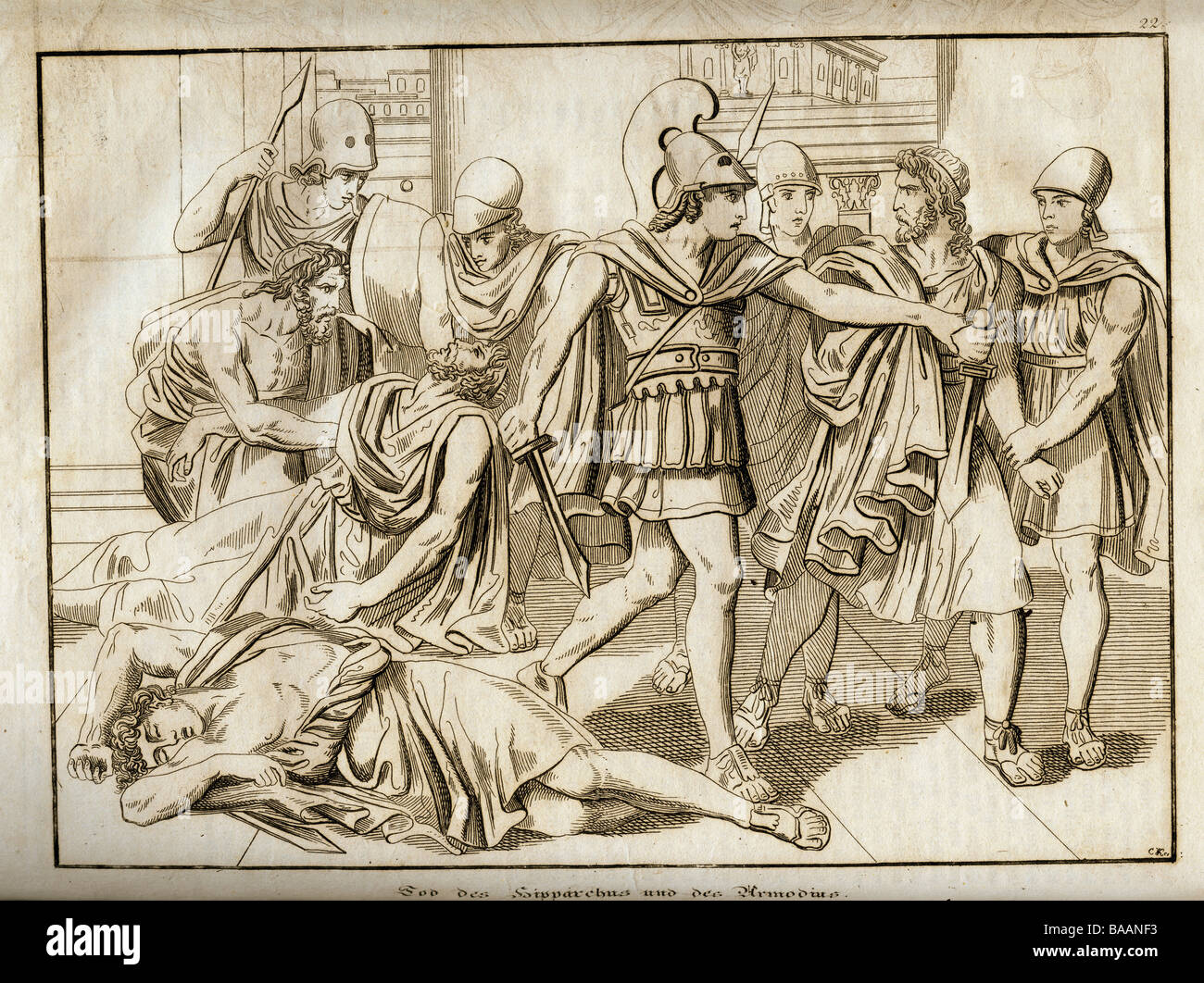 Hipparque 514 Avant J C Homme Politique Grec Tyran D Athenes 527 514 Avant J C Mort D Hipparque Et Harmodius Gravure Sur Cuivre Vorzeit Und Gegenwart Augsbourg 12 N A Pas D Auteur De