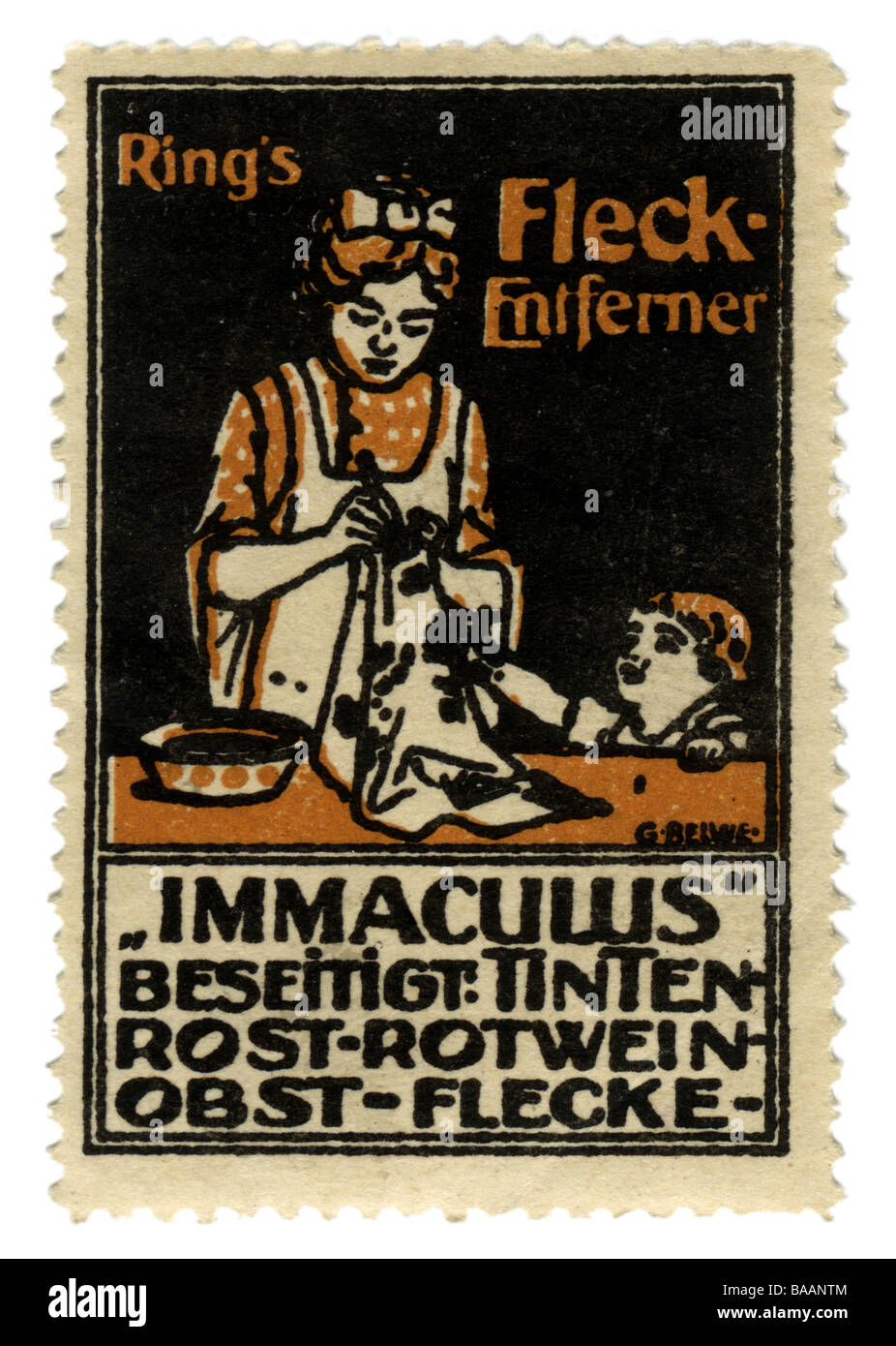 Publicité, timbres, démaquillant de l'anneau 'Immaculus', Allemagne, vers 1910, Banque D'Images