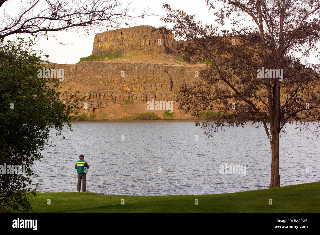 Fisherman - Columbia Hills State Park - Washington Banque D'Images