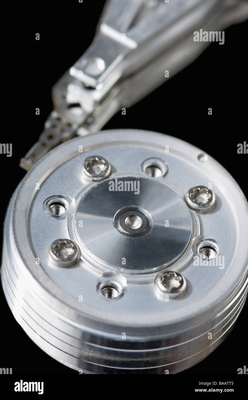 Close-up du disque dur d'un ordinateur Banque D'Images