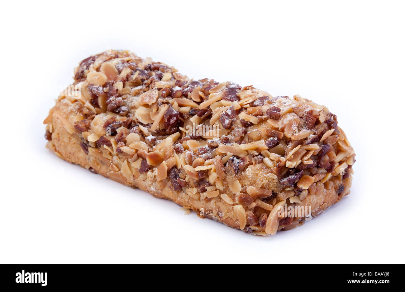 Pain / cake aux fruits stollen a plate Banque D'Images