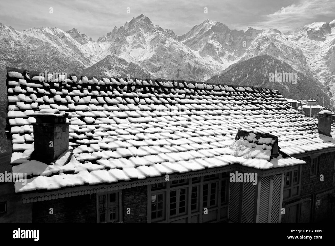 Vue de l'Himalaya indien puissant de kalpa, Pradeash Hamichal, Inde Banque D'Images