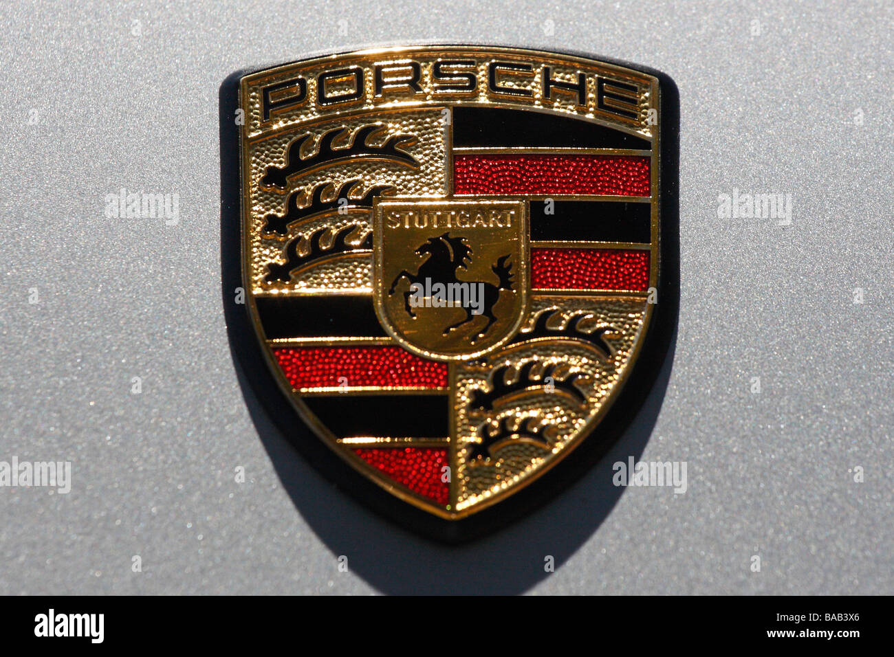 Logo emblème Porsche design signe gros plan images photos photographie grande haute résolution horizontale aux États-Unis US haute résolution Banque D'Images