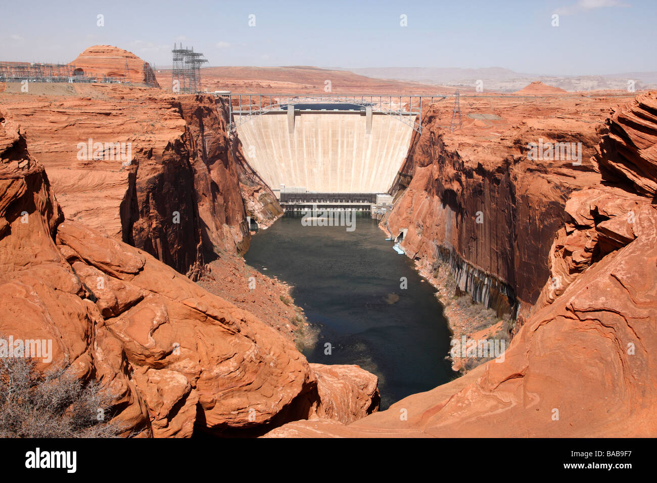 Barrage hydroélectrique de la station de visualisation à Glen Canyon construit en 1963 page arizona usa Banque D'Images