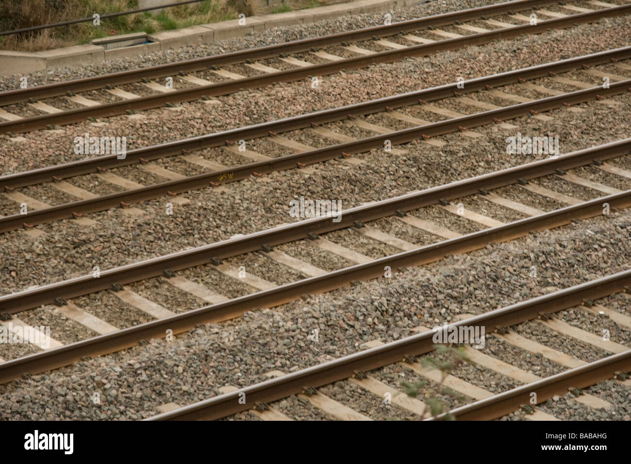 Les voies ferroviaires sur la ligne principale de la côte ouest de la Grande Bretagne Banque D'Images