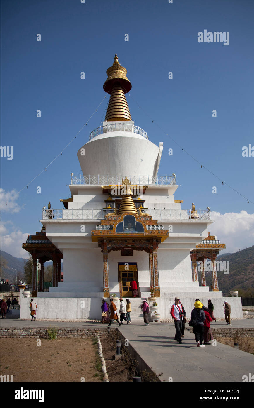 Memorial Chorten temple Tashi Chho Dzong du Bhoutan Thimphu journée ensoleillée,destination voyage 90913 Bhutan-Thimphu Banque D'Images