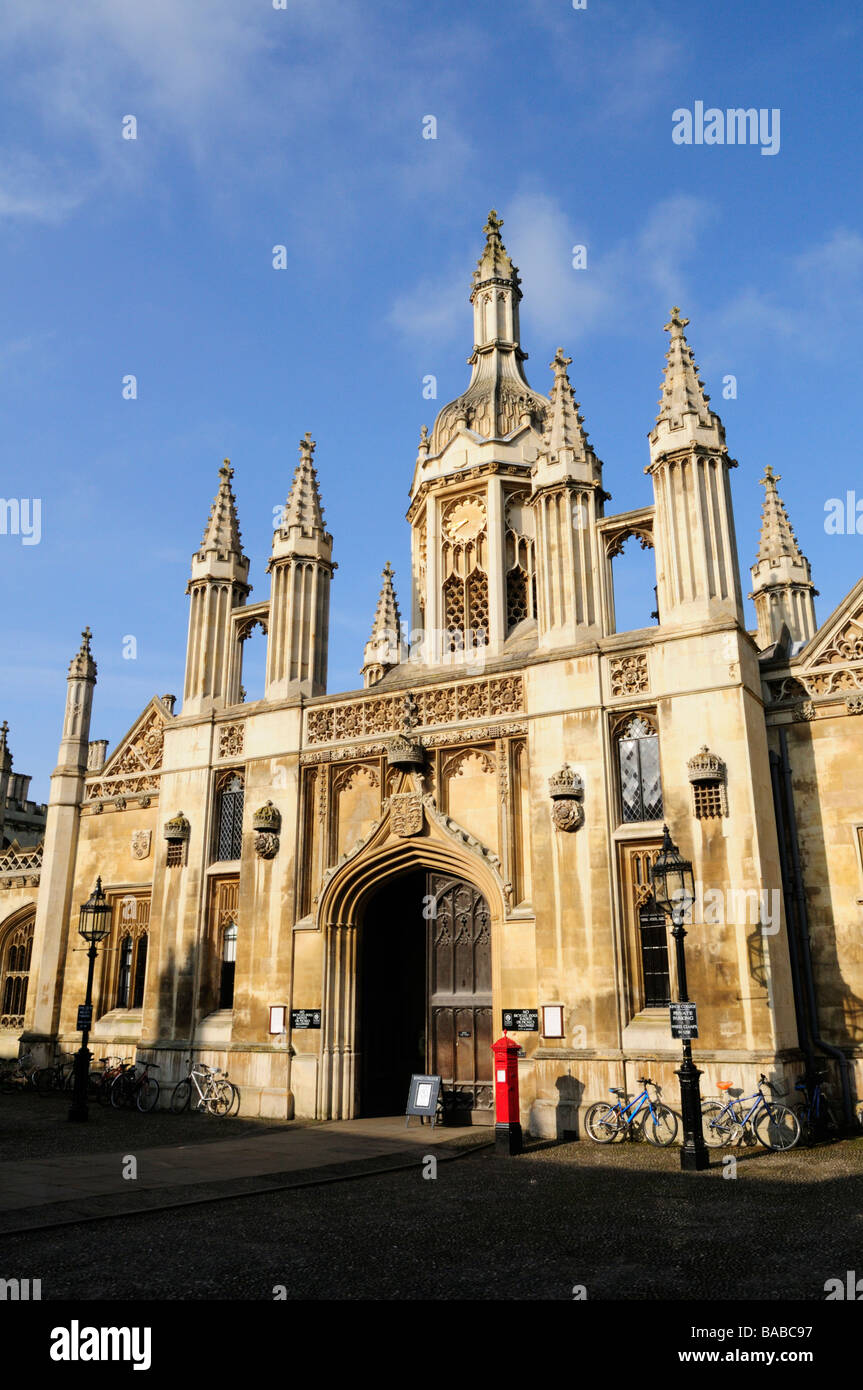 Kings College de Gatehouse, Kings Parade, Angleterre Cambridge UK Banque D'Images