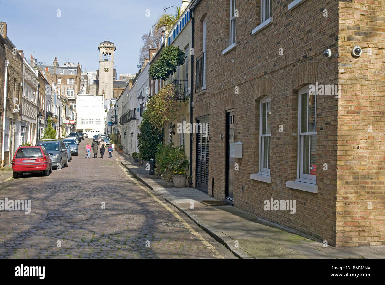 London Mews typique propriété dans l'ouest de Londres, Angleterre, RU Banque D'Images