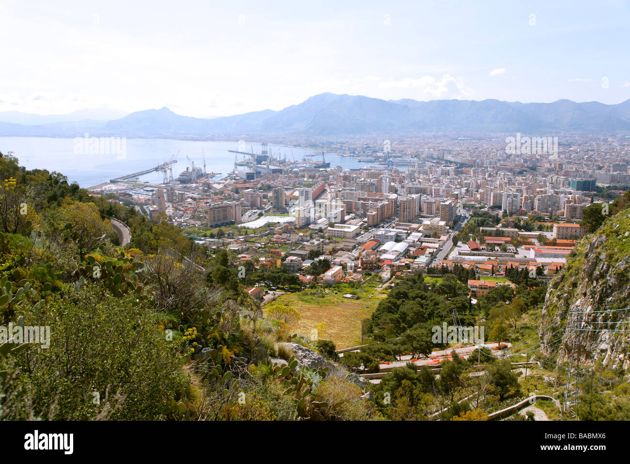 Vue de Palerme du Monte Pellegrino, Palerme, Sicile, Italie Banque D'Images