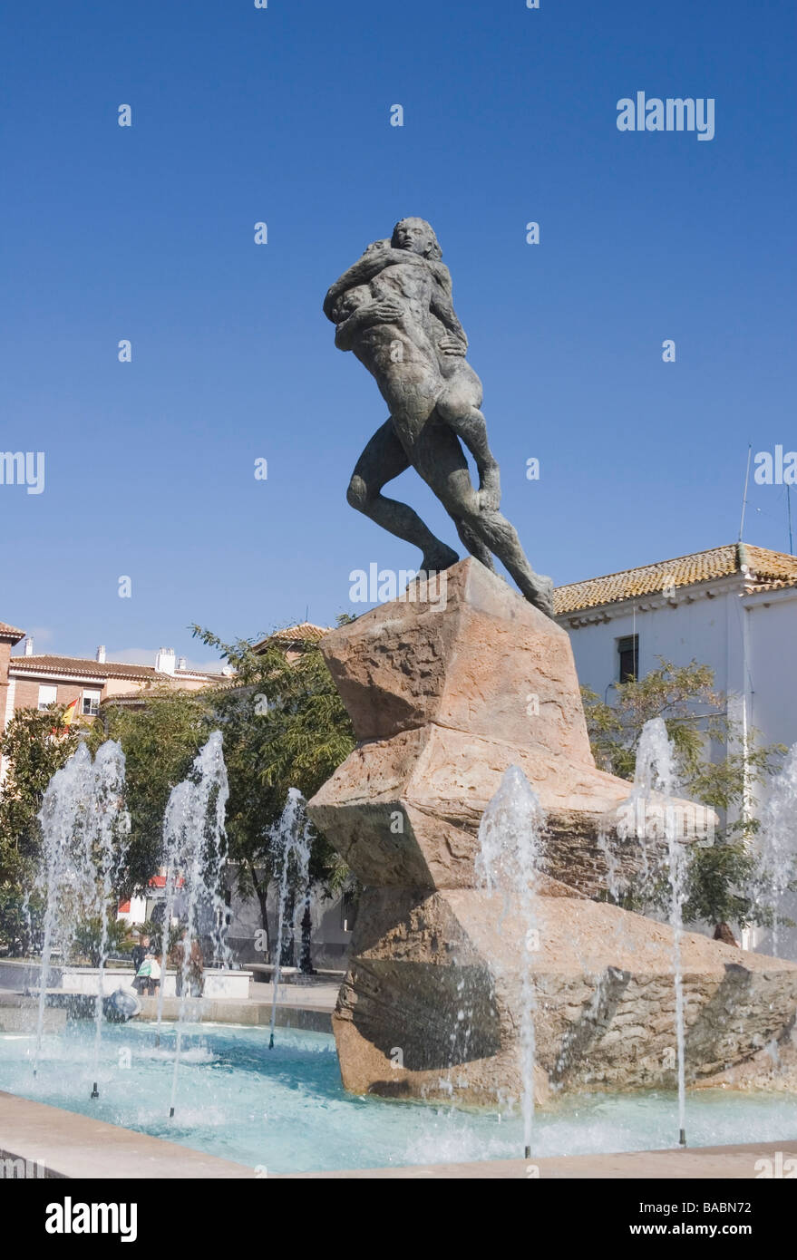Antequera Malaga Province Espagne Monument aux amoureux Rock dans la Plaza de Castilla Banque D'Images