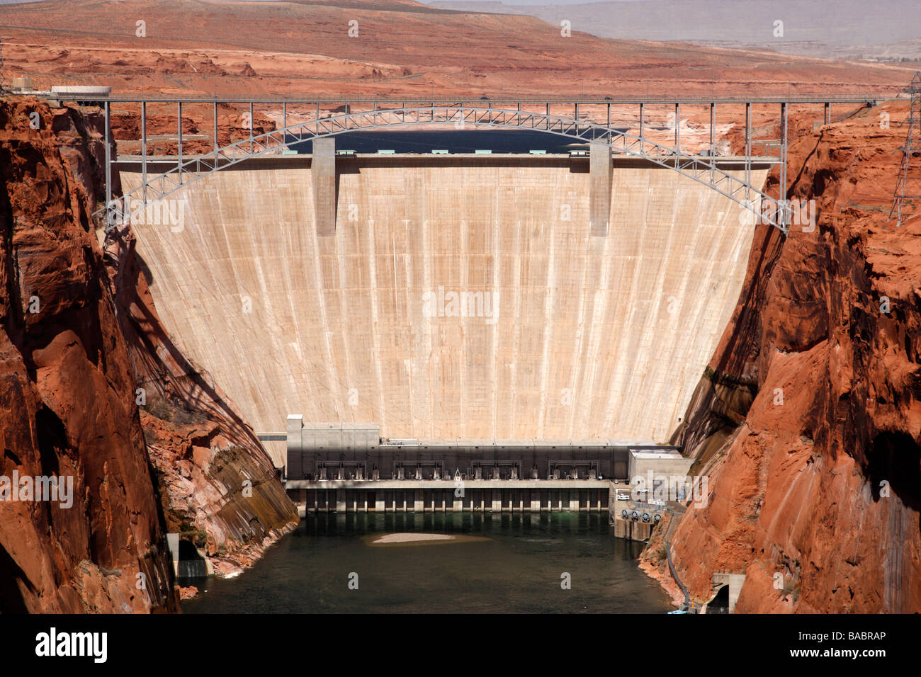 Barrage hydroélectrique de la station de visualisation à Glen Canyon construit en 1963 page arizona usa Banque D'Images