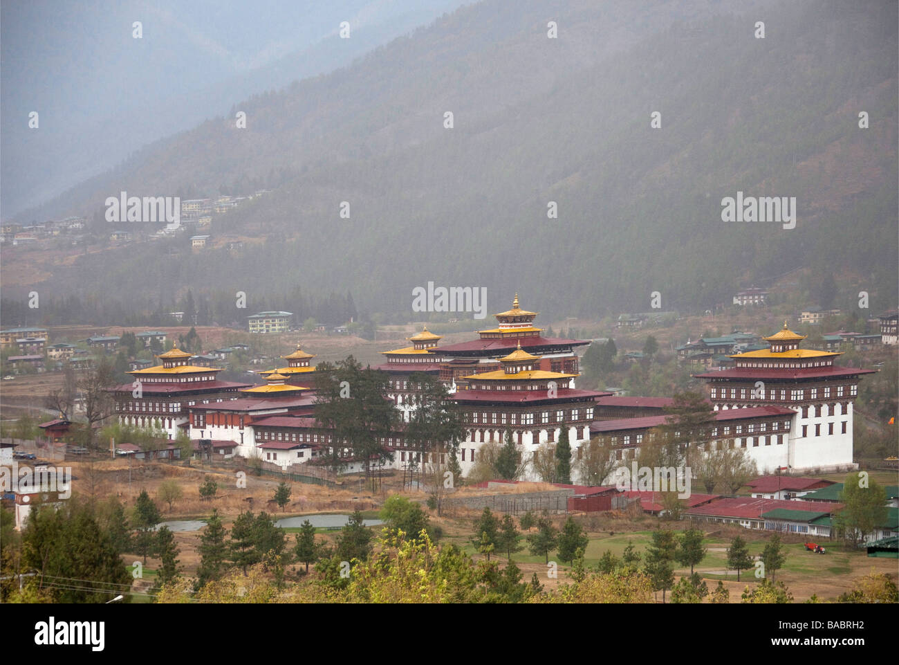 Vue générale de Thimphu, Bhoutan, Asie Banque D'Images