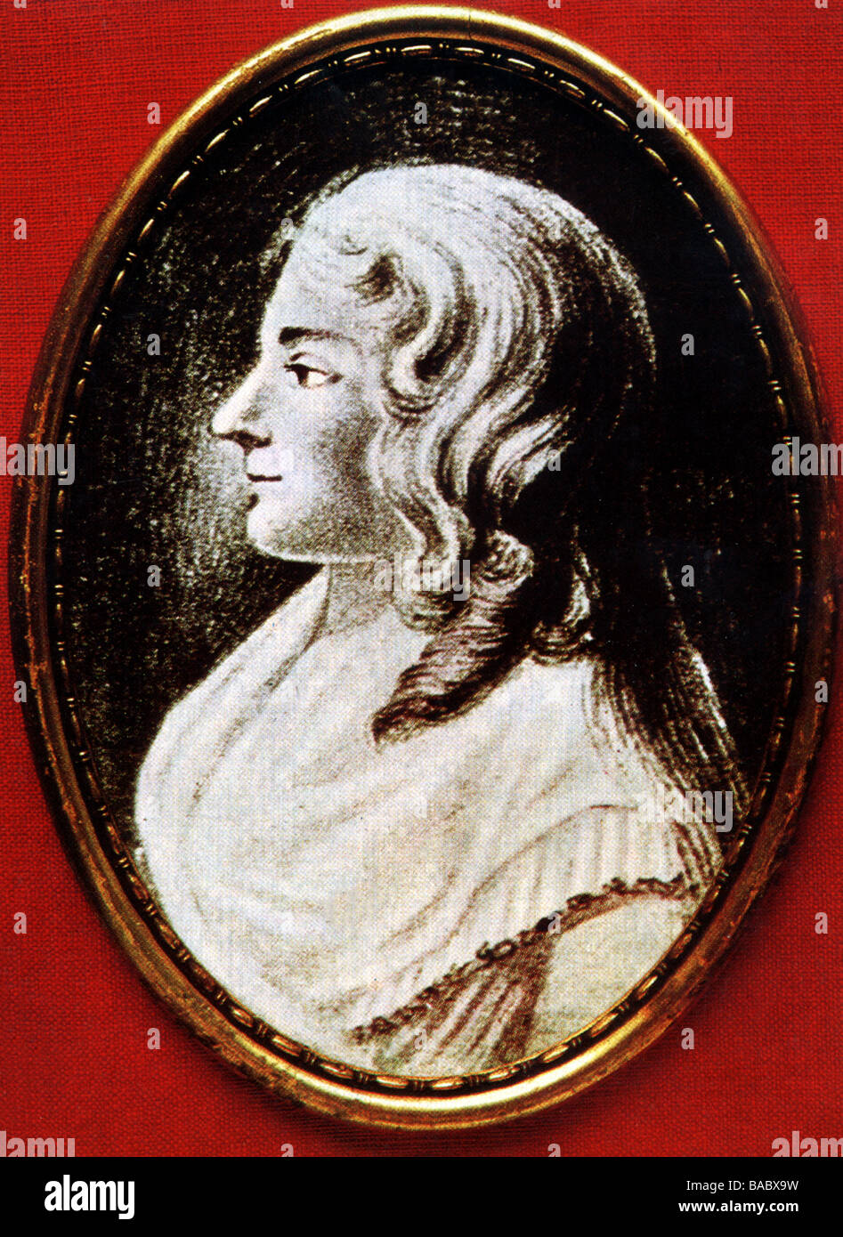 Erxleben, Dorothea Christiane, 13.11.1715 - 13.6.1762, médecin de femme allemande, portrait, dessin au charbon de bois aquarelle, Banque D'Images