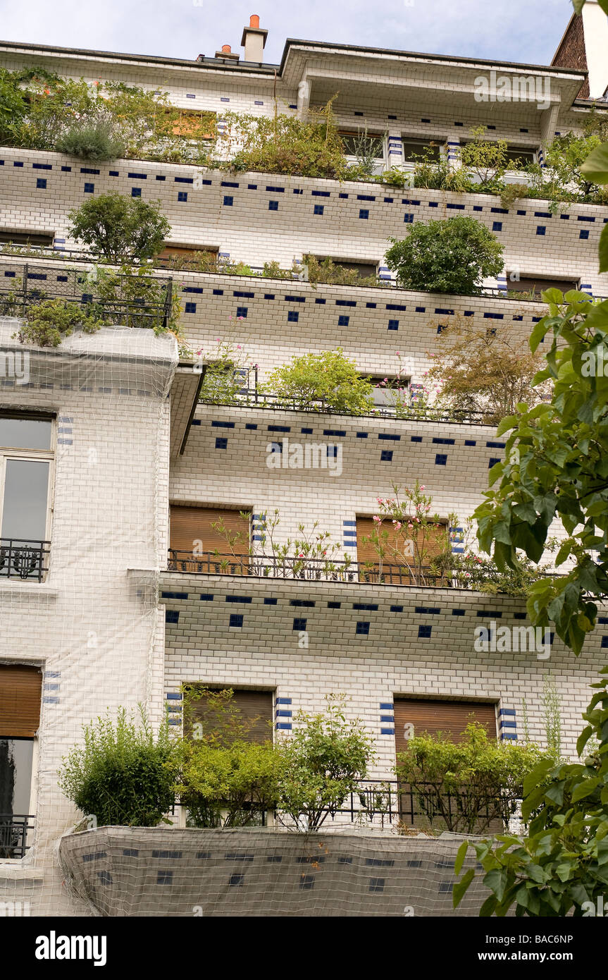 France, Paris, 26 rue Vavin dans immeuble construit en 1912 par architeces Henri Sauvage et Charles Sarazin Banque D'Images