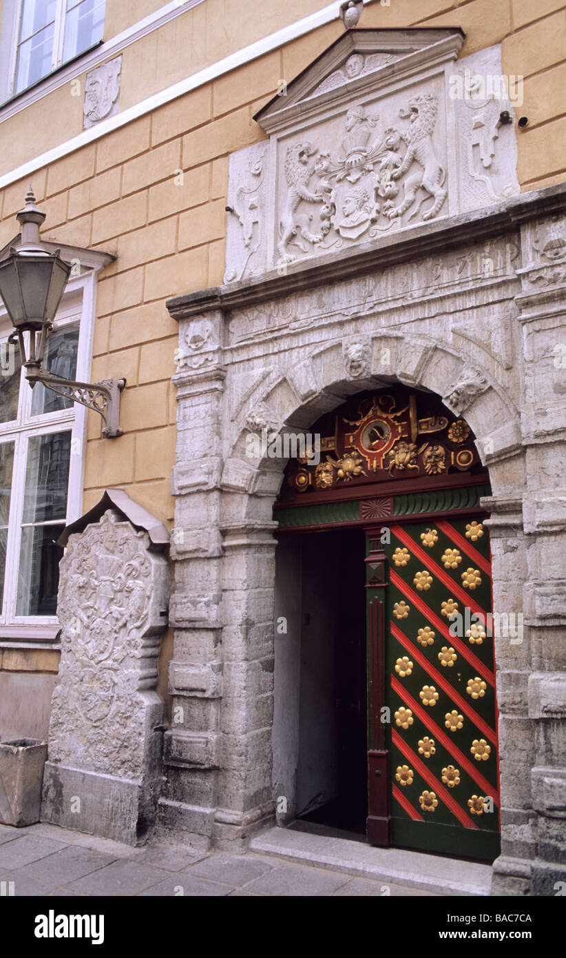 Estonie (pays baltes), la région de Harju, Tallinn, vieille ville, le Pikk Jalg (branche longue rue), Maison de la Confrérie des points noirs Banque D'Images
