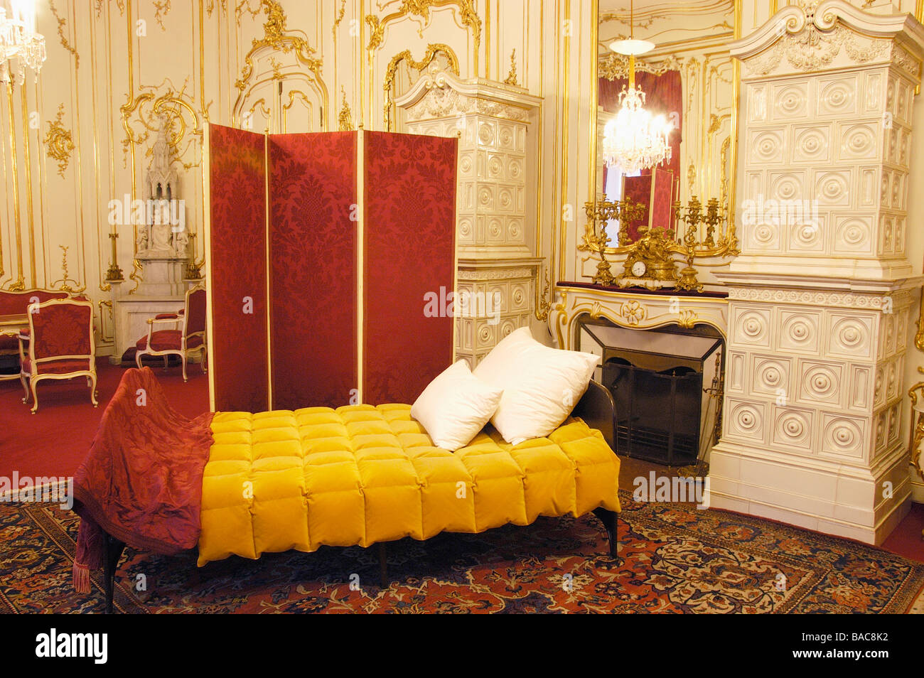 Chambre à coucher de l'Impératrice Elisabeth dans la Hofburg de Vienne Banque D'Images