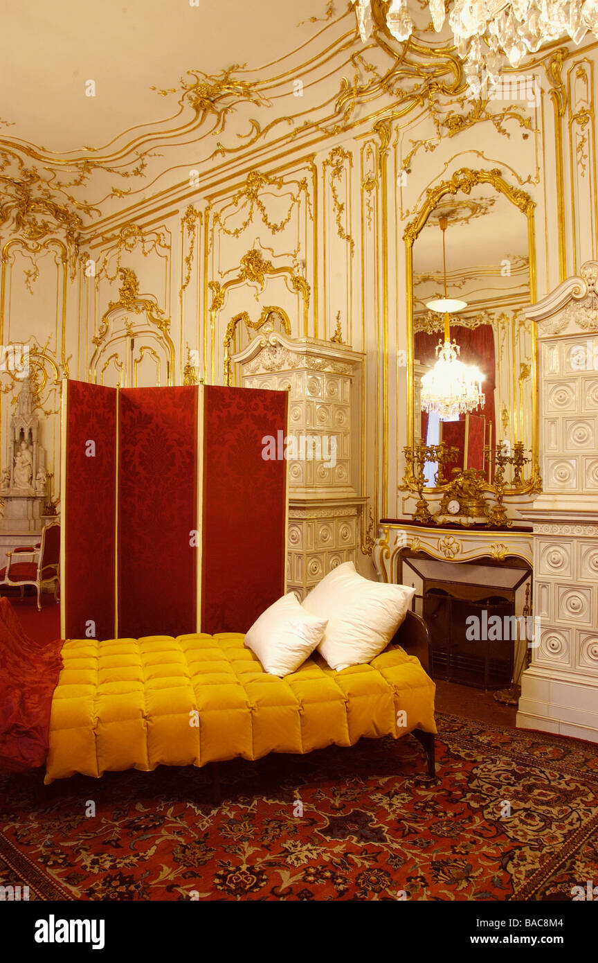 Chambre à coucher de l'Impératrice Elisabeth dans la Hofburg de Vienne Banque D'Images