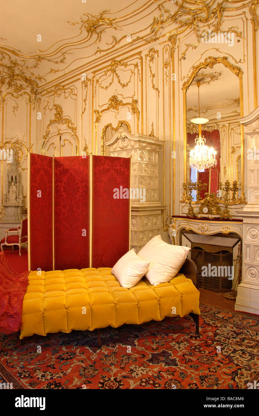 Chambre à coucher de l'Impératrice Elisabeth dans la Hofburg de Vienne Banque D'Images