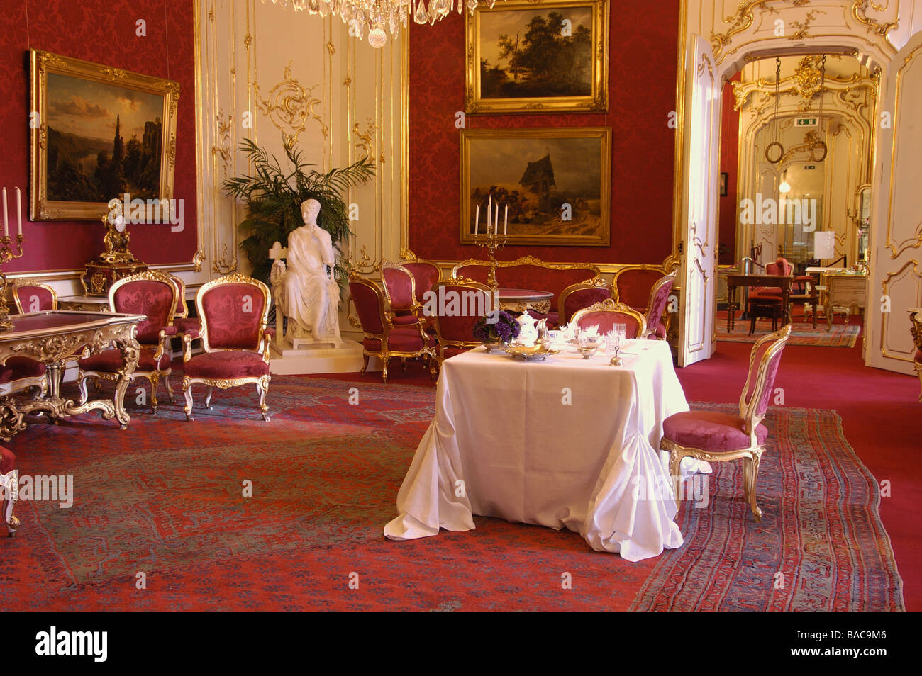 Le Grand Salon de l'Impératrice Elisabeth en Vienne Hofburg Banque D'Images