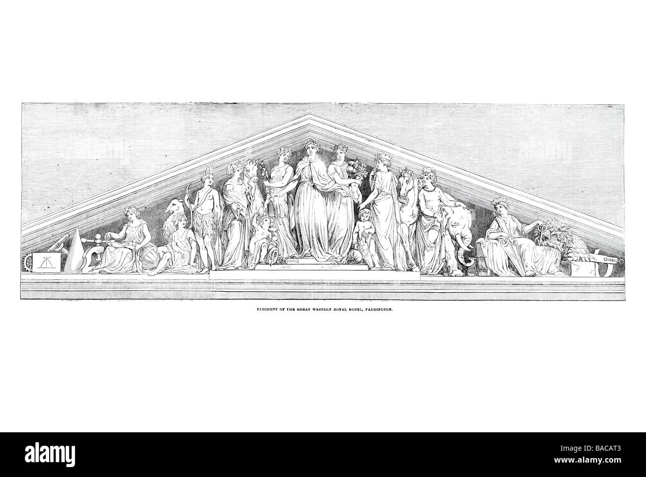 Fronton de la great western hotel paddington 1854 Banque D'Images