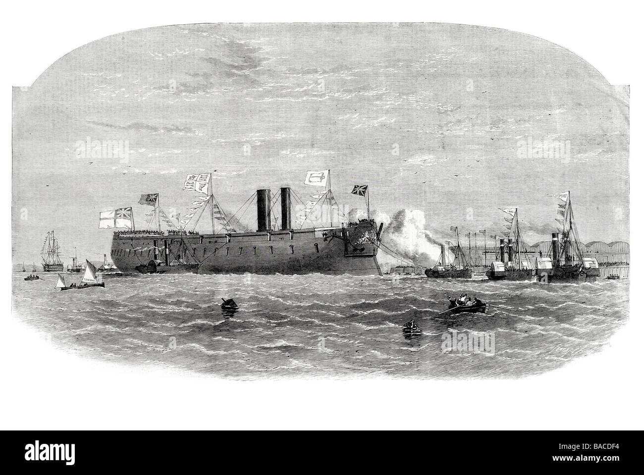 Notre flotte de fer vêtu d'appareillage h m s'Azincourt birkenhead 1865 Banque D'Images