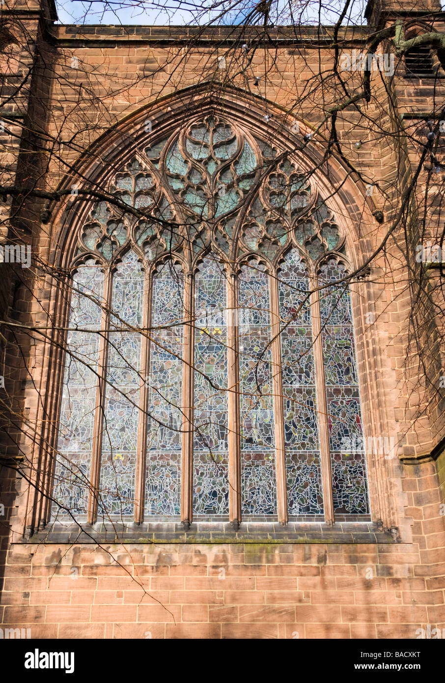 La fenêtre de l'Est, de la cathédrale de Chester (St. Werburgh's), Chester, en Angleterre, Hiver 2009 Banque D'Images