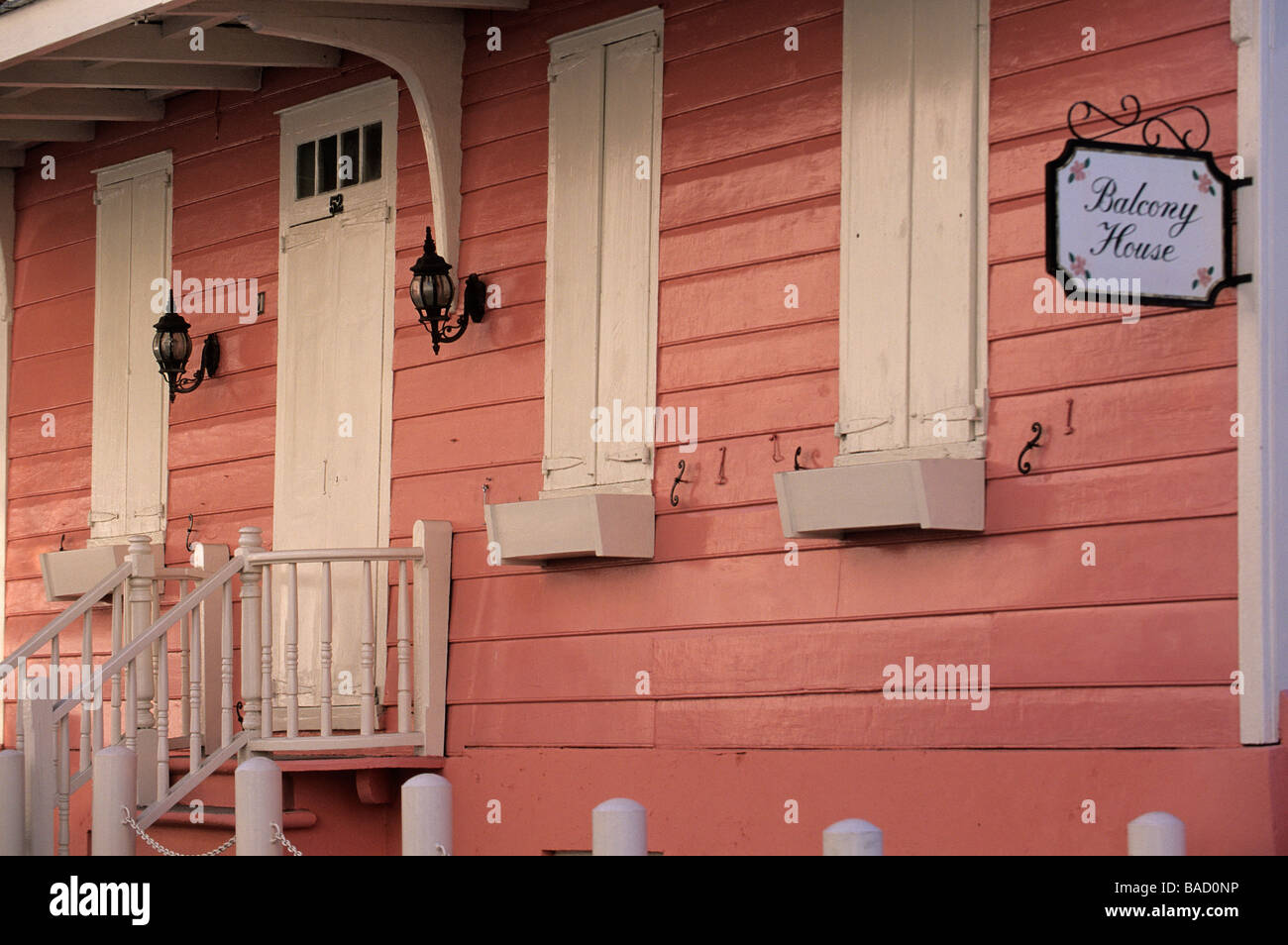 Bahamas, New Providence et Paradise Island, Nassau, vieille maison de bois, la plus ancienne de l'île datant du xviiième Banque D'Images