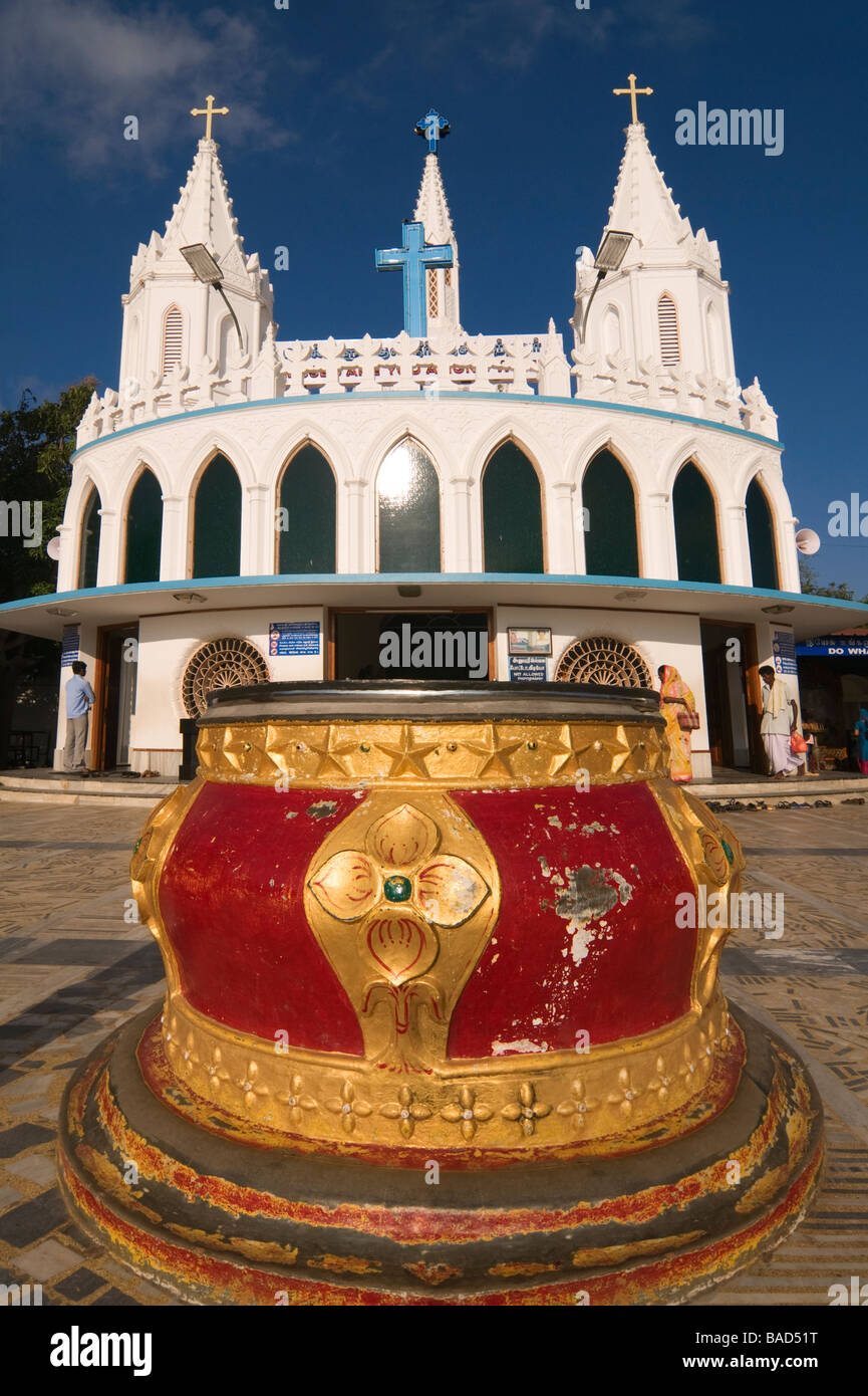 Our Lady's Tank au Sanctuaire Basilique Velankanni Tamil Nadu Inde Banque D'Images