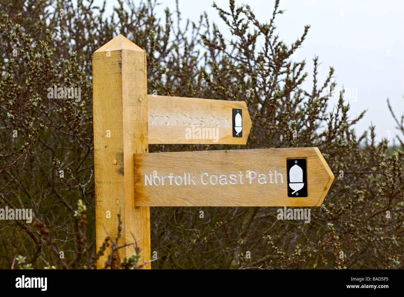 La Norfolk Coast Path signe à Holme next la mer Banque D'Images