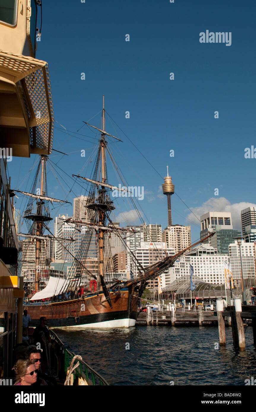 S'efforcer de réplique le capitaine Cook s'expédier de Darling Harbour à Sydney New South Wales Australie Banque D'Images