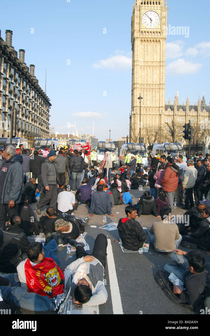 Sri Lanka Tamil protester Westminster Banque D'Images