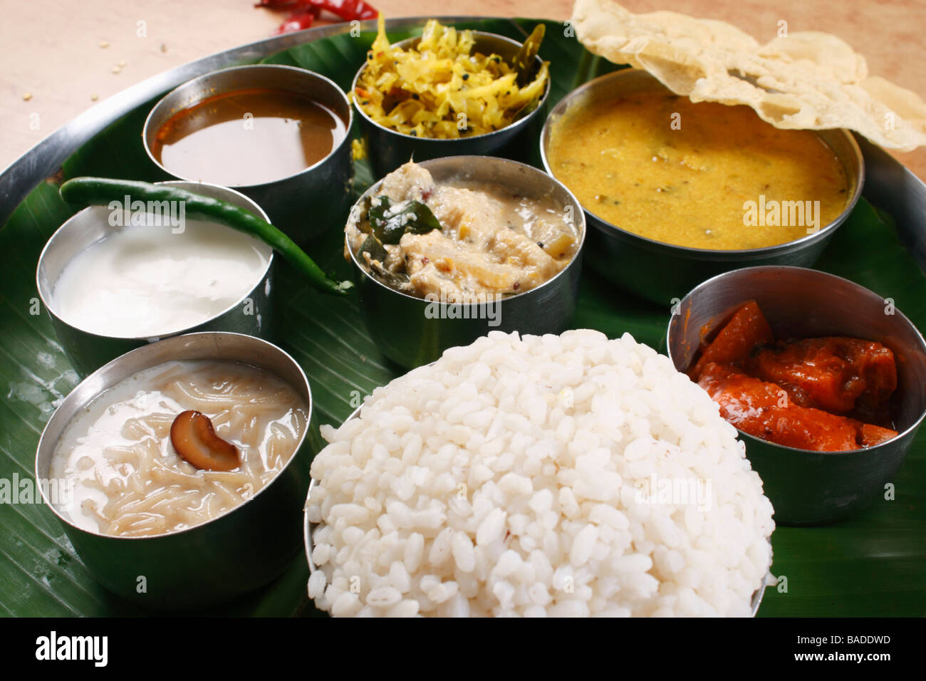 Thail Malabar est un mélange de plats différents de l'Inde du sud Banque D'Images