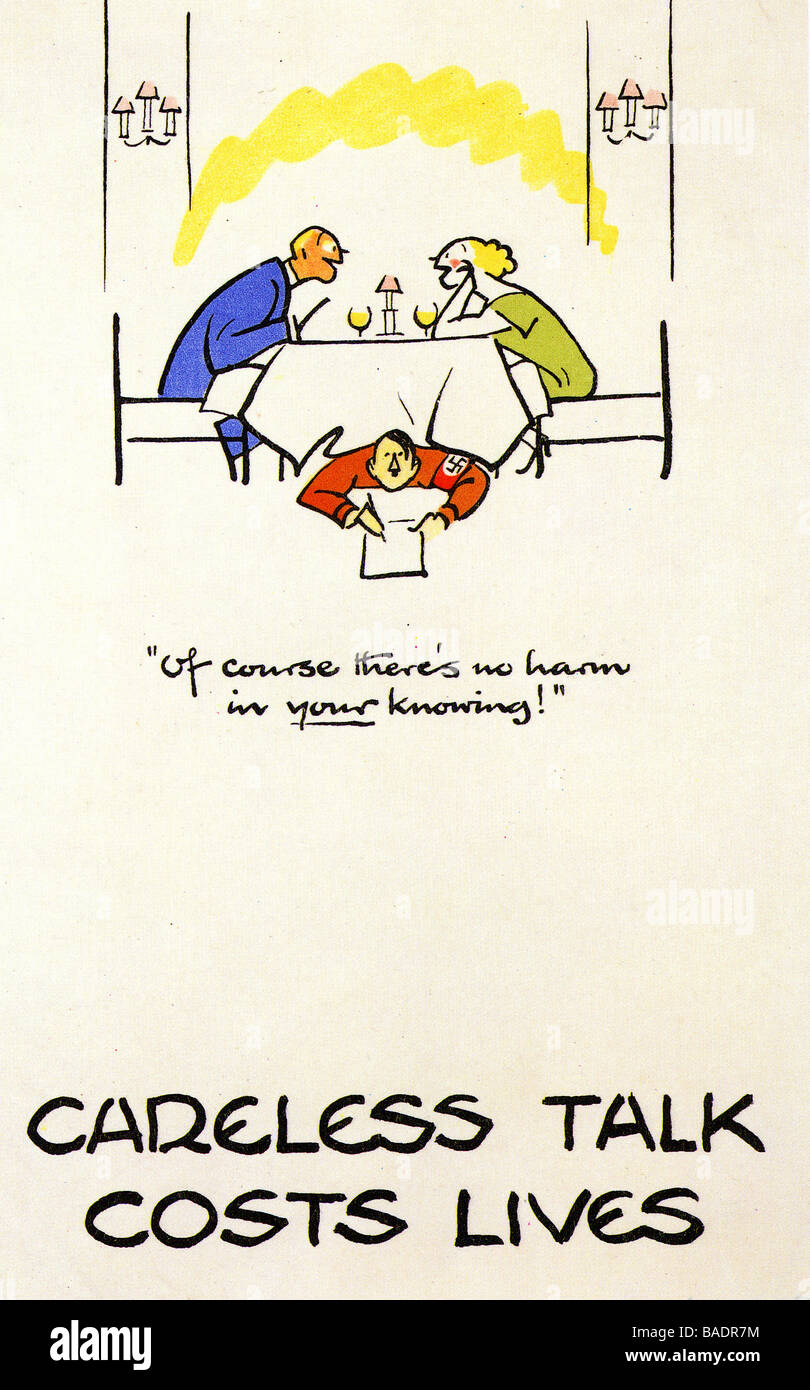 Ministère britannique de l'information annonce de 1940 l'un d'une série conçue par Punch dessinateur Cyril Fougasse Banque D'Images