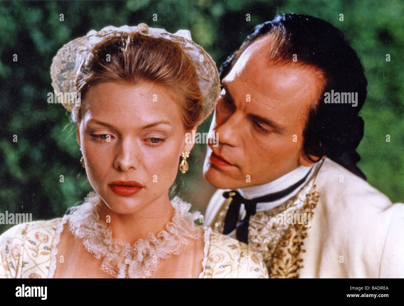 LIASONS DANGEREUSES 1988 Warner film avec de l : Glenn Close, John Malkovich et Michelle Pfeiffer Banque D'Images