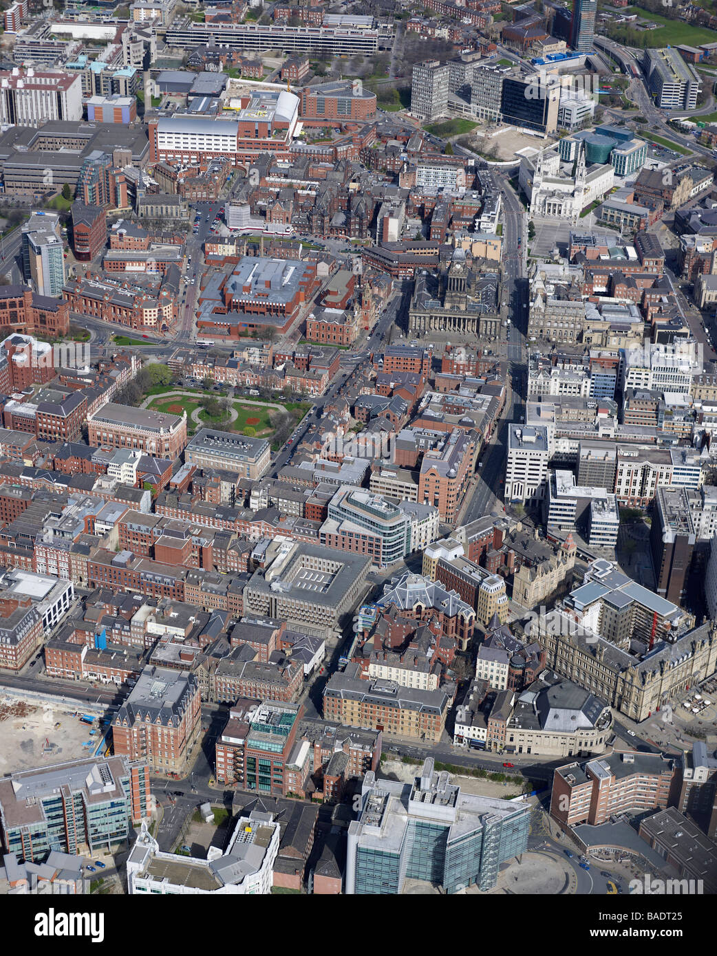 Vue aérienne du centre-ville de Leeds, 2009, le nord de l'Angleterre Banque D'Images