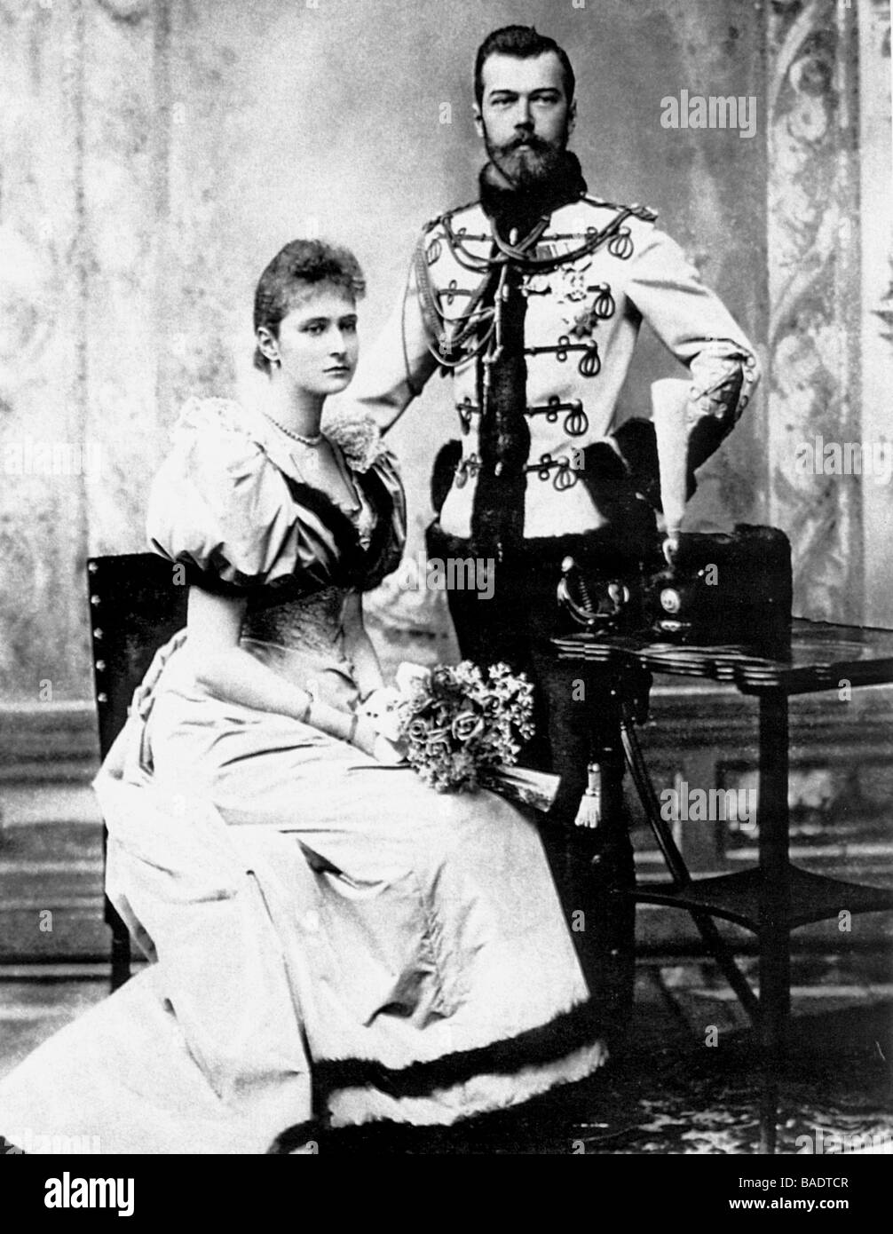 Photo de l'engagement du futur tsar Nicolas II et Alice Comtesse de Hesse en 1893 Banque D'Images