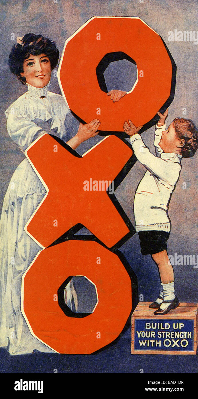Une publicité à partir d'OXO 1909 pour la Liebig Company Banque D'Images