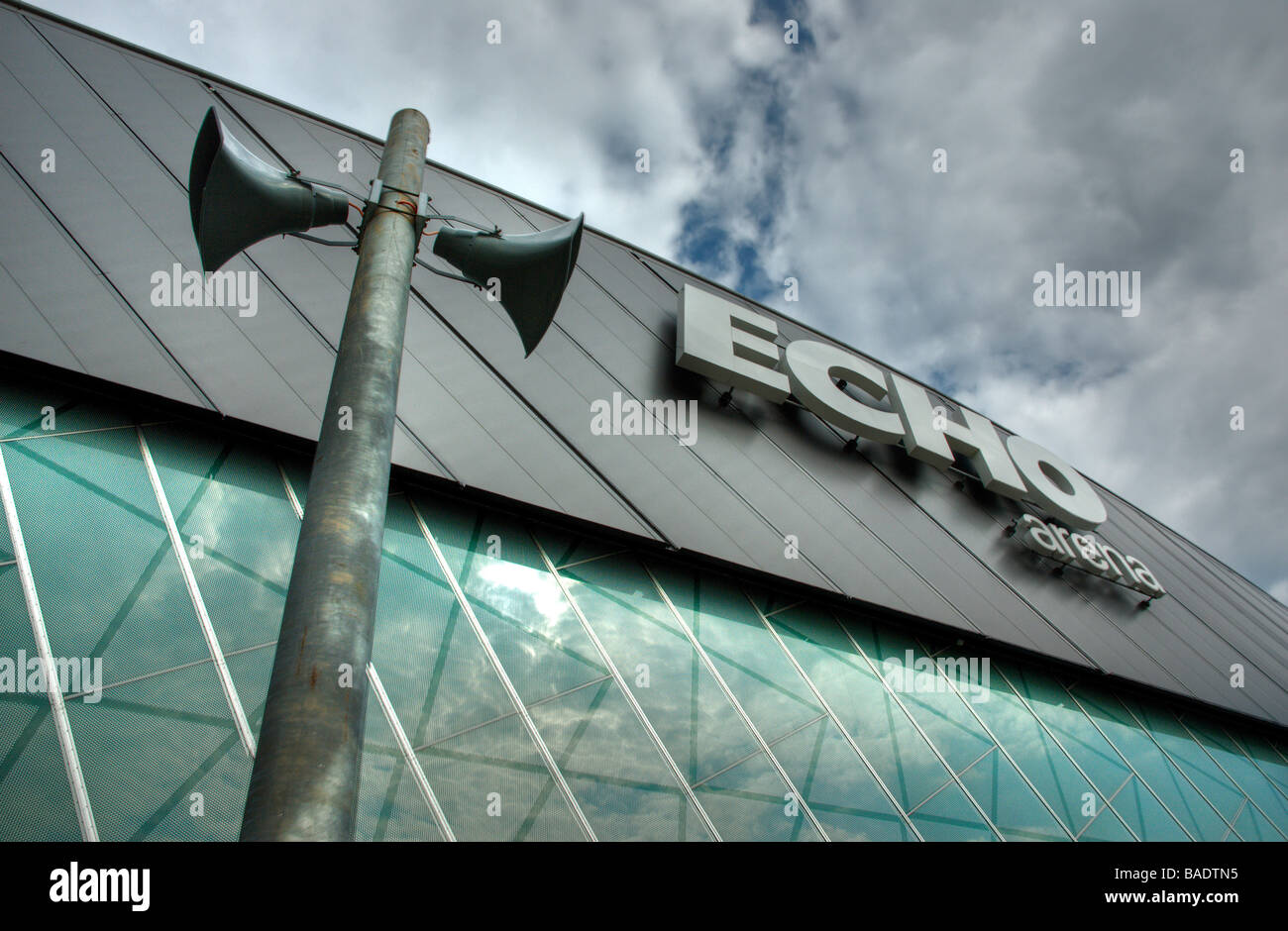 Liverpool Echo Arena et tannoy Banque D'Images