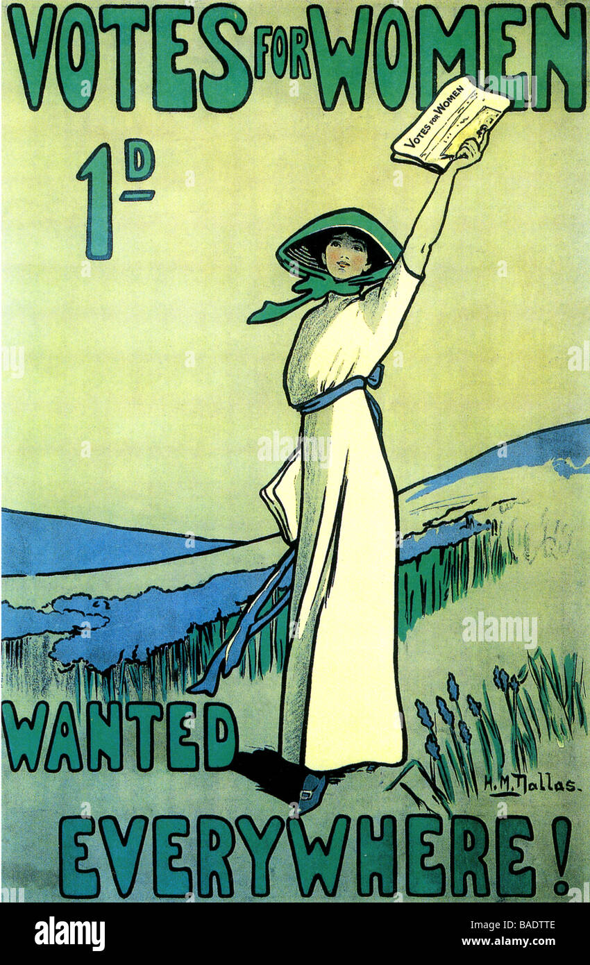 Le VOTE DES FEMMES 1905 poster for Womens emschaient encore et l'Union politique dirigé par Emmeline Pankhurst et Sylvain.Conçu par HM Mallas Banque D'Images