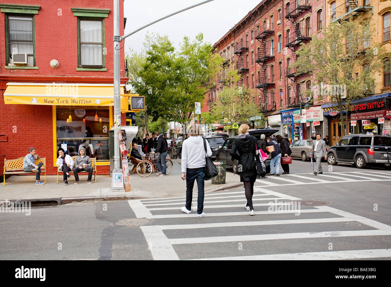 United States, New York, Brooklyn, Williamsburg, District de Bedford Avenue, la nouvelle place pour être Banque D'Images