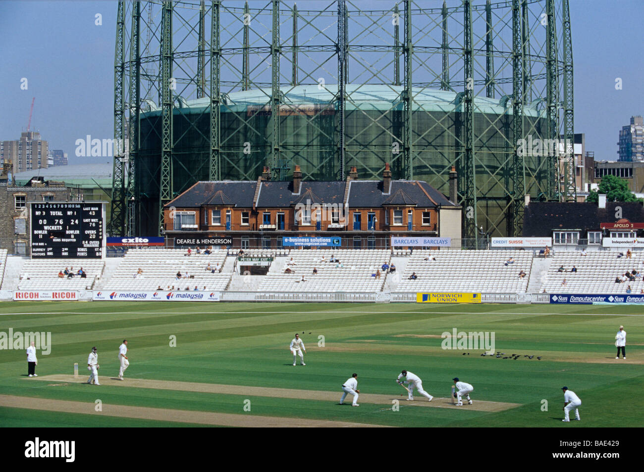 Un match de cricket l'Oval Cricket Ground, dans le sud de Londres Banque D'Images