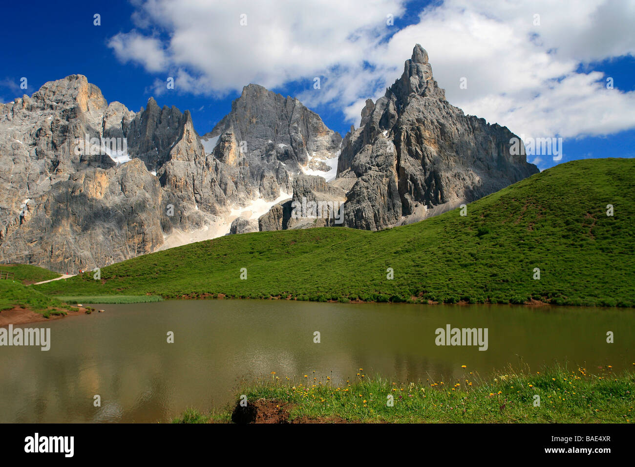 Vezzana Cimon et Cima della Pala, Pale di San Martino, Trentin, Italie Banque D'Images