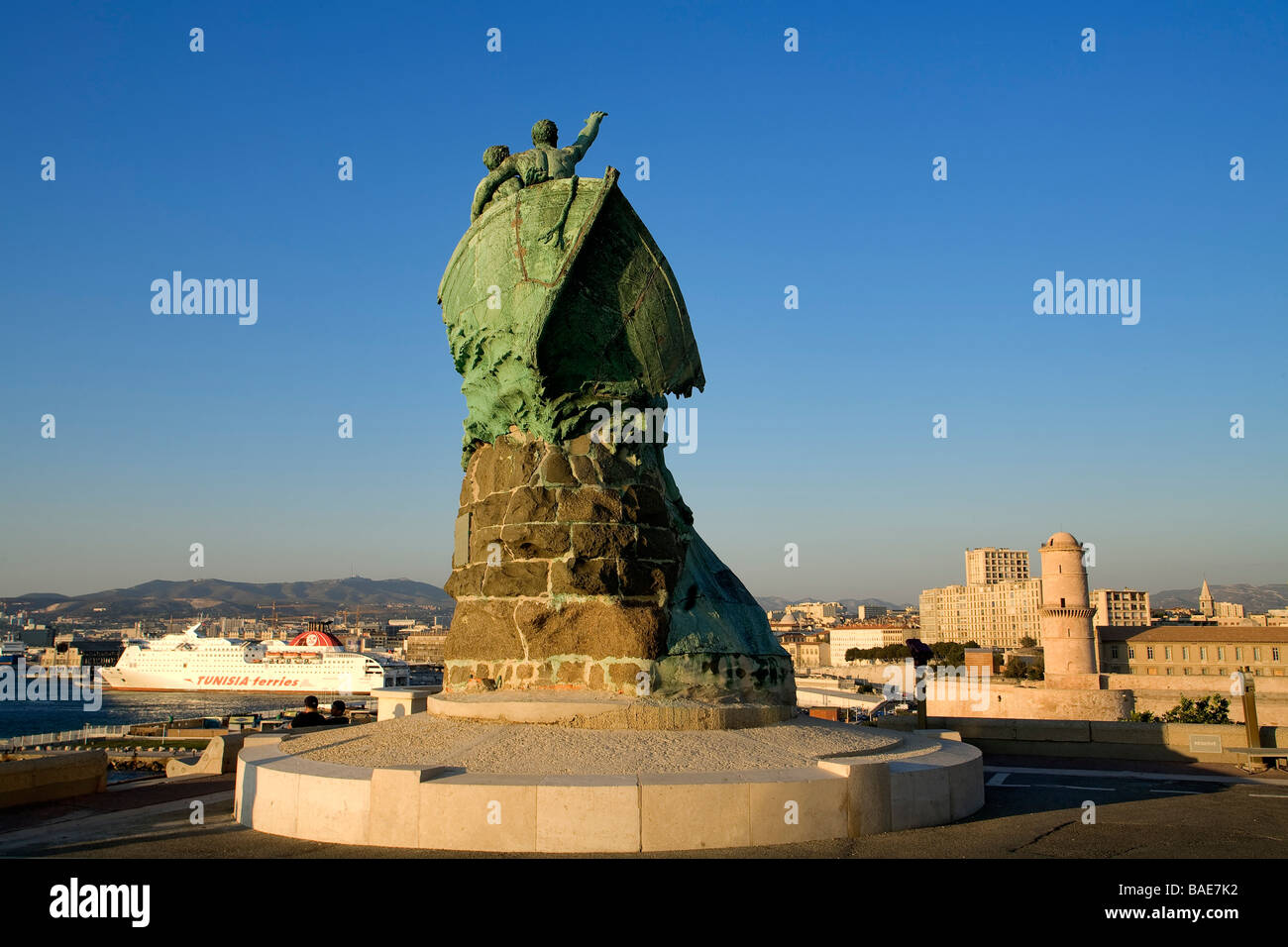 France, Bouches du Rhône, Marseille, Palais du Pharo, les héros de la mer monuments Banque D'Images