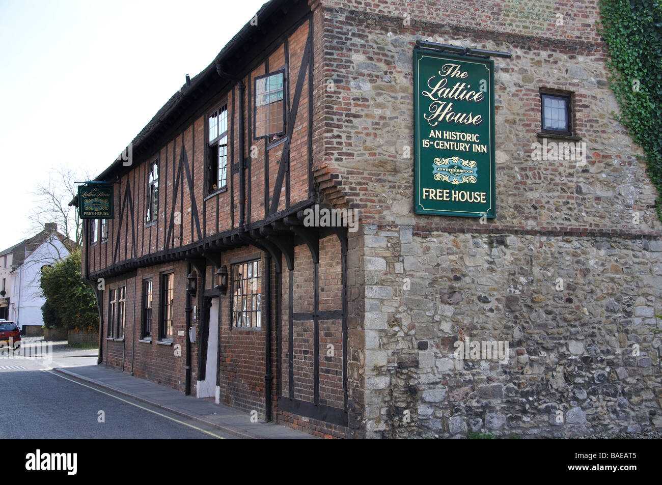 Le Treillis Chambre Auberge du xve siècle, Chapel street, King's Lynn, Norfolk, Angleterre, Royaume-Uni Banque D'Images