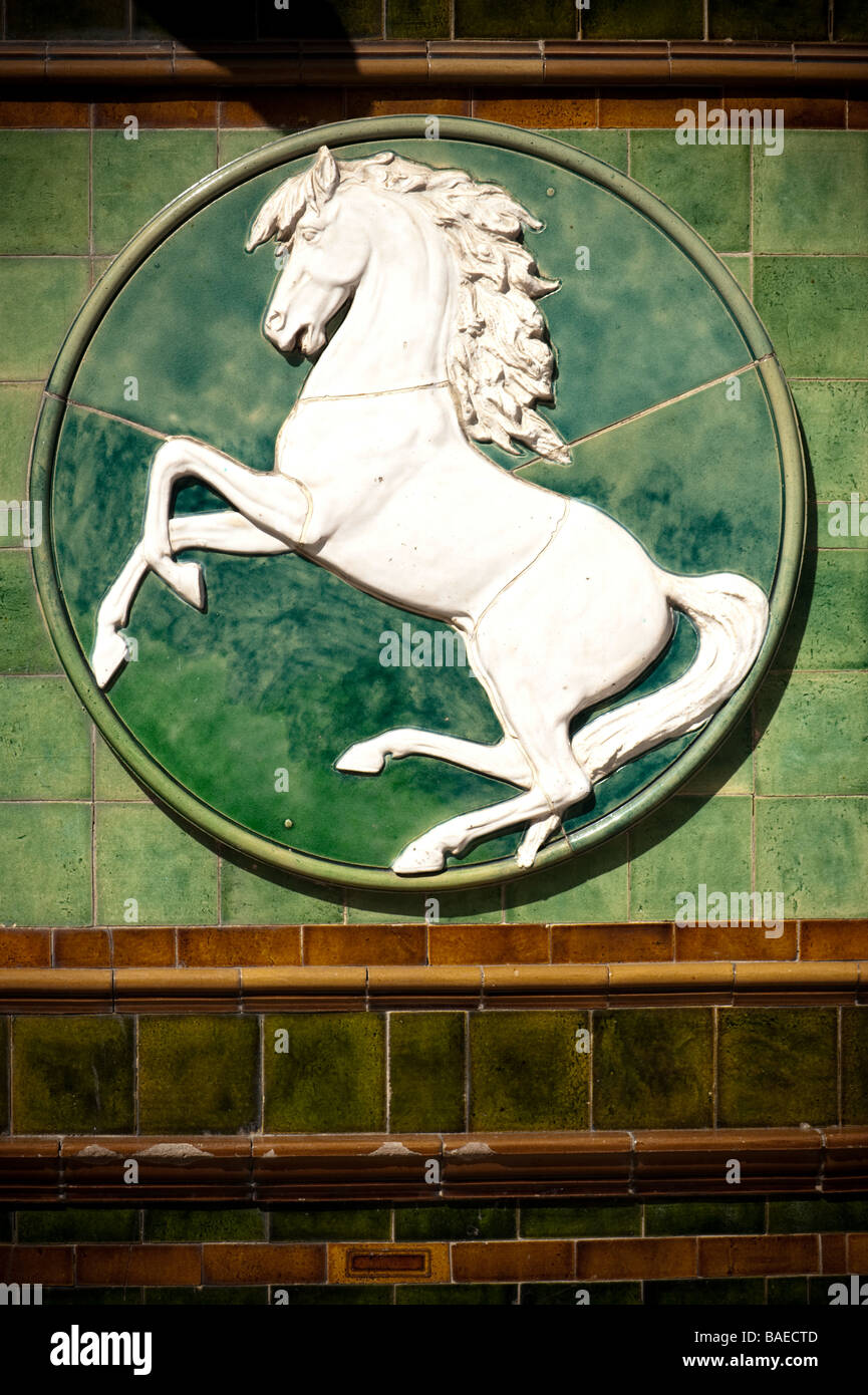 Le White Horse pub inscription mur extérieur Aberystwyth Wales UK Banque D'Images