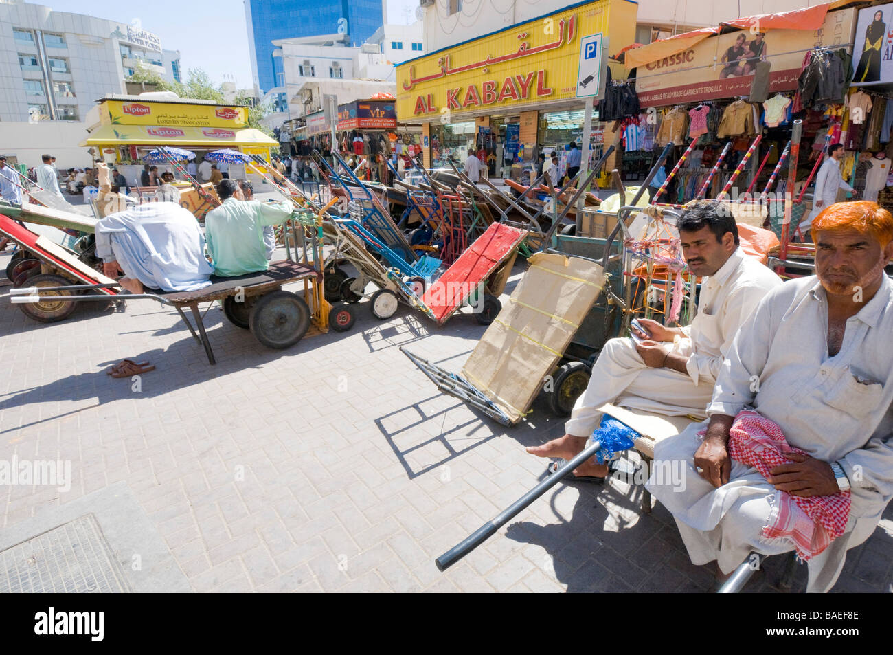 Travailleurs Bur Dubai Banque D'Images