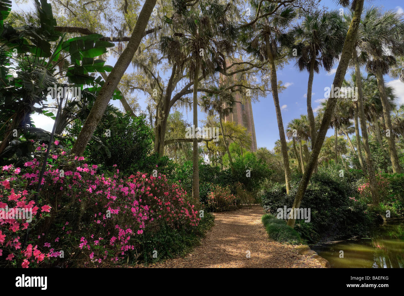 Les Jardins De La Tour Bok National Historic Landmark Lake Wales en Floride Banque D'Images