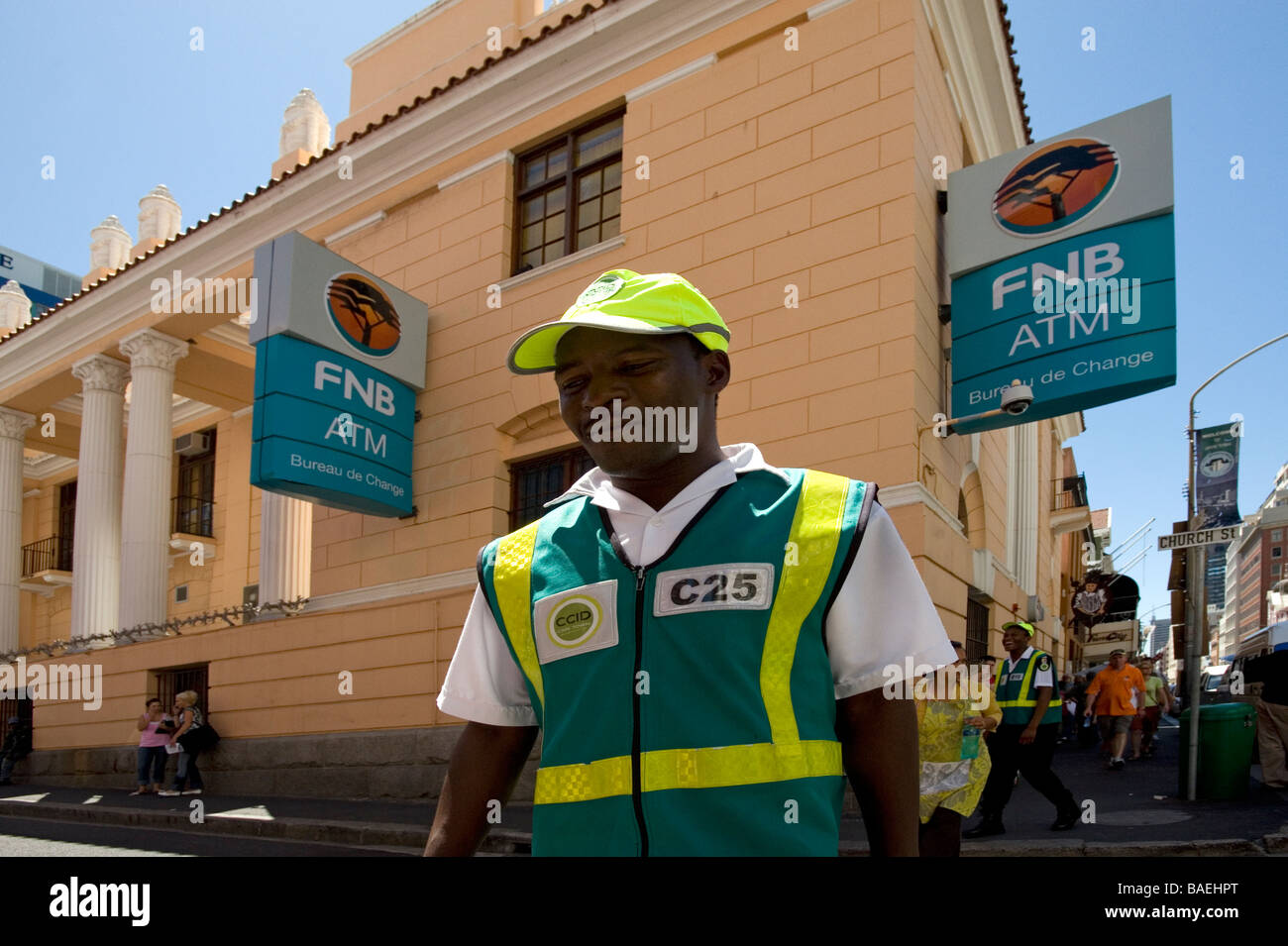 Gardien de sécurité dans Long Street Cape Town Afrique du Sud Banque D'Images